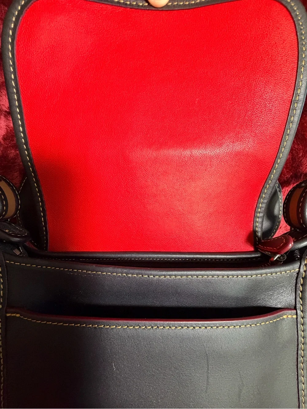 Coach x Disney Patricia Saddle Bag Black Leather Mickey Ears F59369
